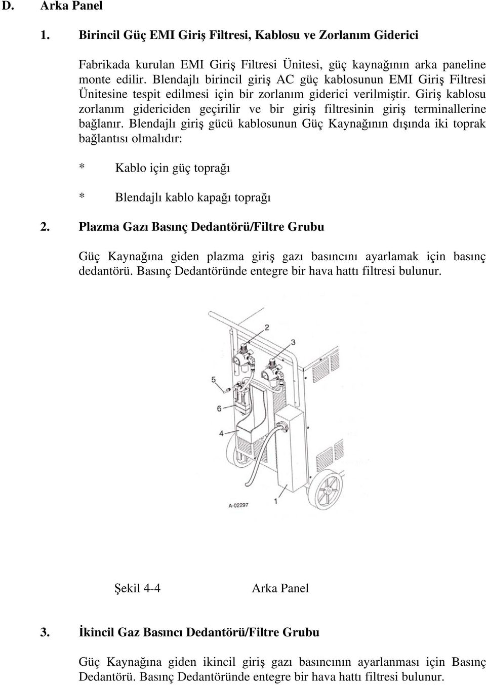 Giri kablosu zorlanım gidericiden geçirilir ve bir giri filtresinin giri terminallerine ba lanır.