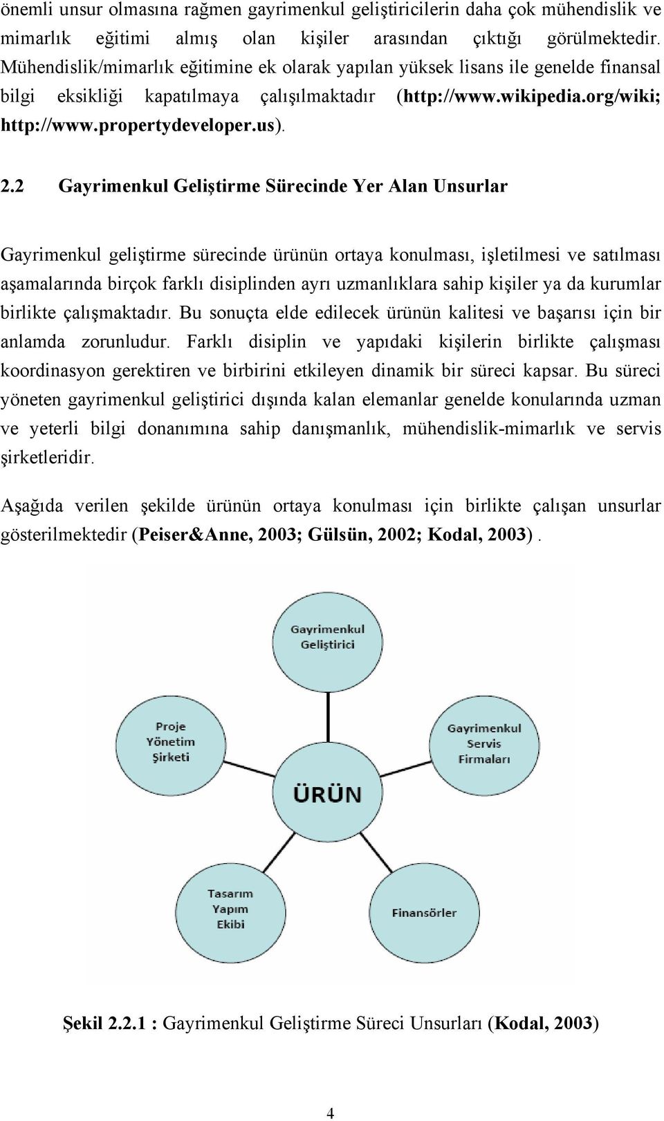 2 Gayrimenkul Geliştirme Sürecinde Yer Alan Unsurlar Gayrimenkul geliştirme sürecinde ürünün ortaya konulması, işletilmesi ve satılması aşamalarında birçok farklı disiplinden ayrı uzmanlıklara sahip