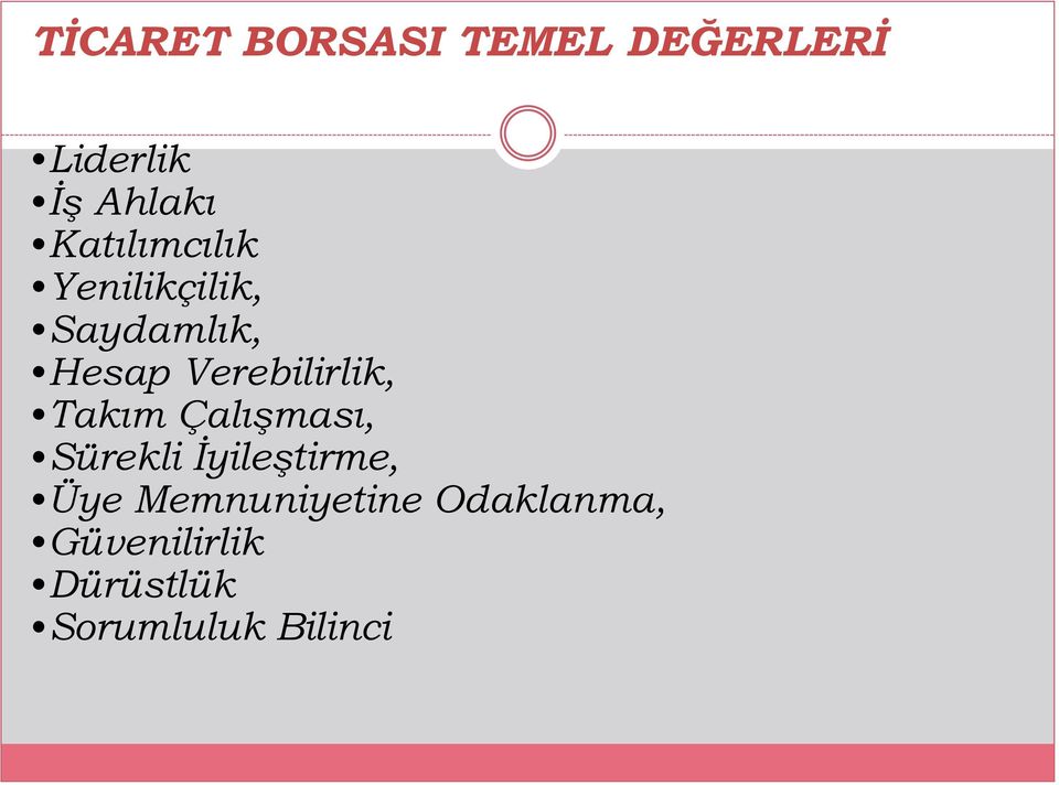 Verebilirlik, Takım Çalışması, Sürekli İyileştirme,