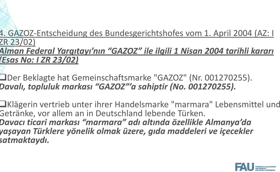 Gemeinschaftsmarke "GAZOZ" (Nr. 001270255).