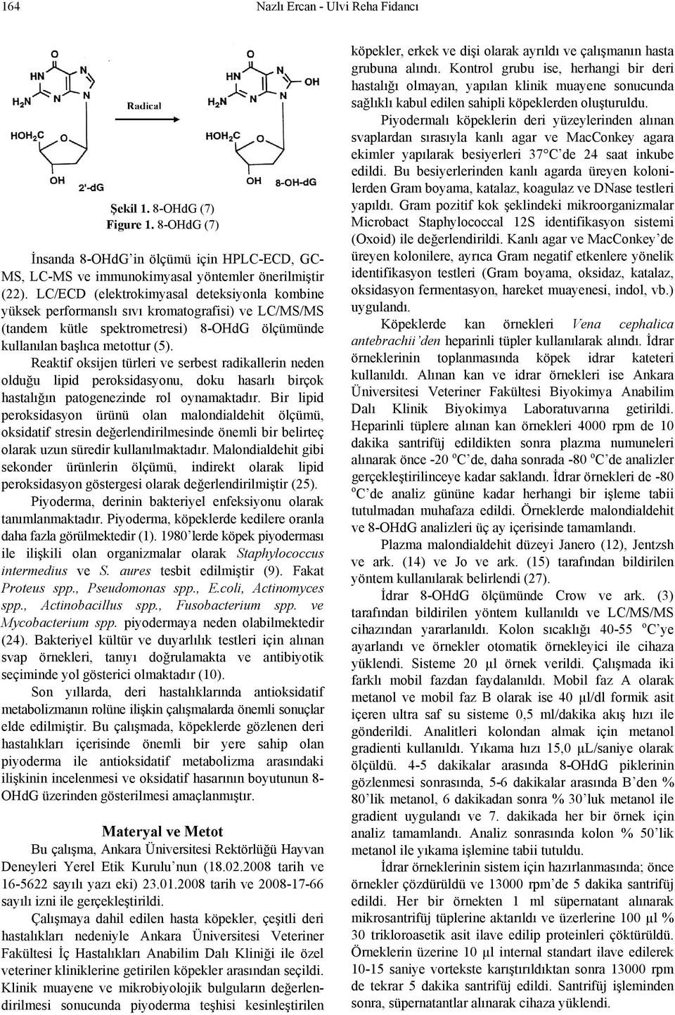 Reaktif oksijen türleri ve serbest radikallerin neden olduğu lipid peroksidasyonu, doku hasarlı birçok hastalığın patogenezinde rol oynamaktadır.