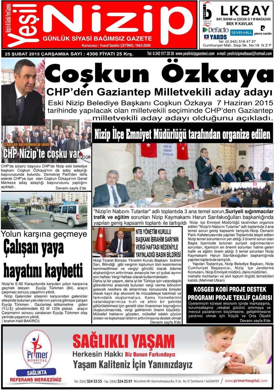 com tarihinde yapılacak olan milletvekili seçiminde CHP den Gaziantep CHP'de sürpriz başvuru CHP'de Nizip eski belediye başkanı Coşkun Özkaya'nın da aday adaylığı başvurusunda bulundu.