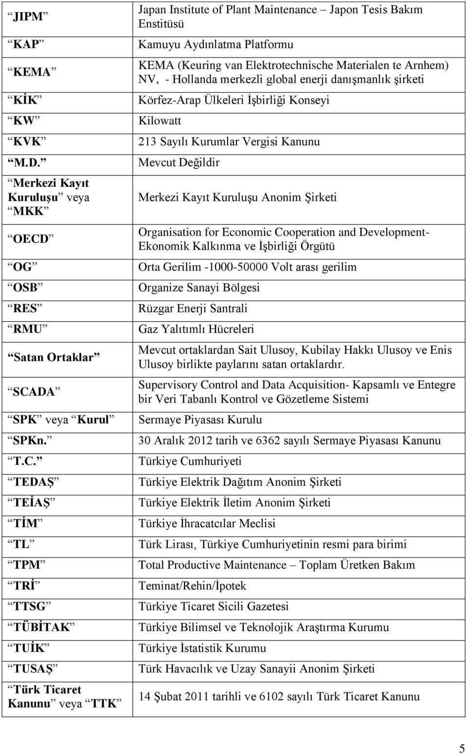 DA SPK veya Kurul SPKn. T.C.