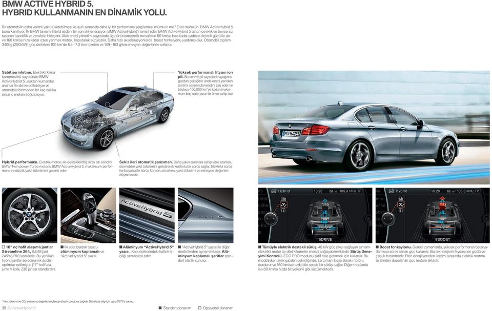 BMW ActiveHybrid üstün çeviklik ve benzersiz tasarımı sportifl ik ve zerafetle birleştirir.
