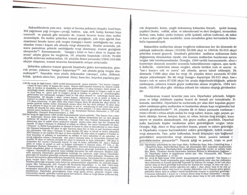 BahsedilenIerin yani sira, üzüm ve hurma pekmezi (dusab), kizil boya, fitii yagiimum yagi (revgan-i çerag). badem. sap. neft, kalay, kirmizi boya. (zencerf) ve pamuk gibi nesneler de.