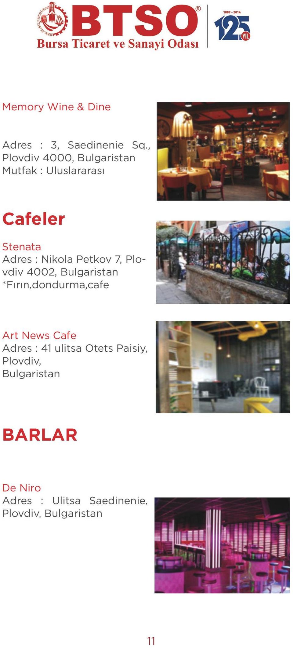 Nikola Petkov 7, Plovdiv 4002, Bulgaristan *Fırın,dondurma,cafe Art News Cafe