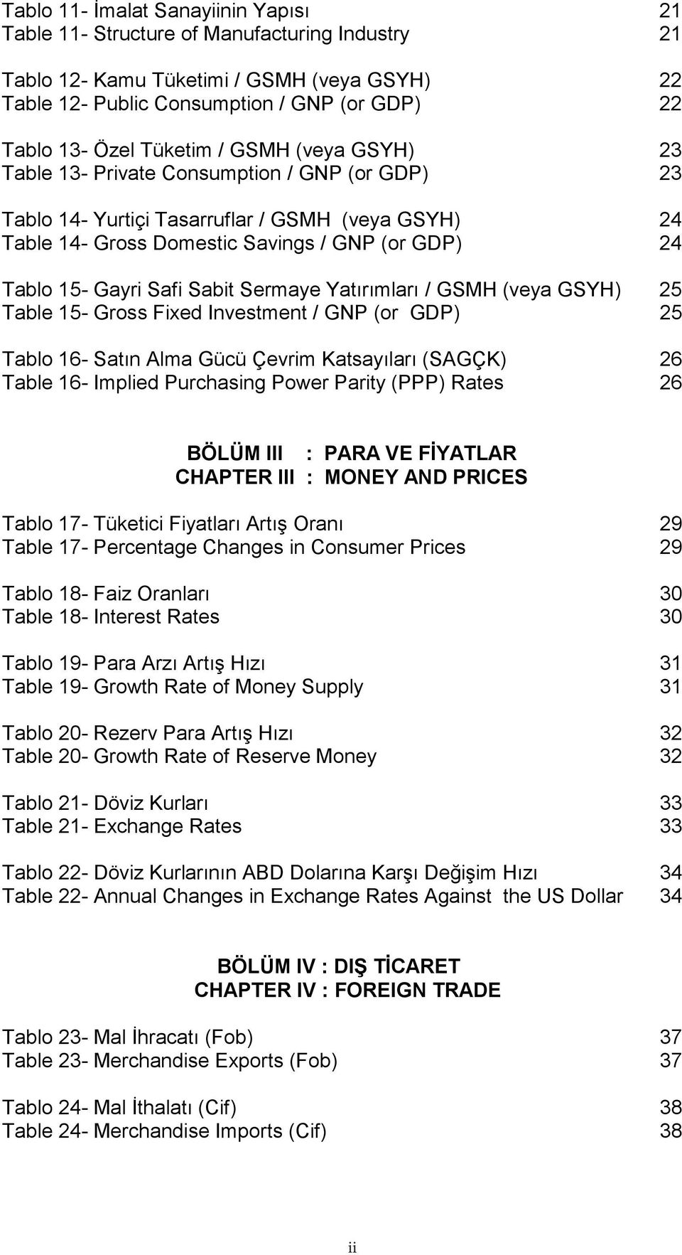 Safi Sabit Sermaye Yatırımları / GSMH (veya GSYH) 25 Table 15- Gross Fixed Investment / GNP (or GDP) 25 Tablo 16- Satın Alma Gücü Çevrim Katsayıları (SAGÇK) 26 Table 16- Implied Purchasing Power