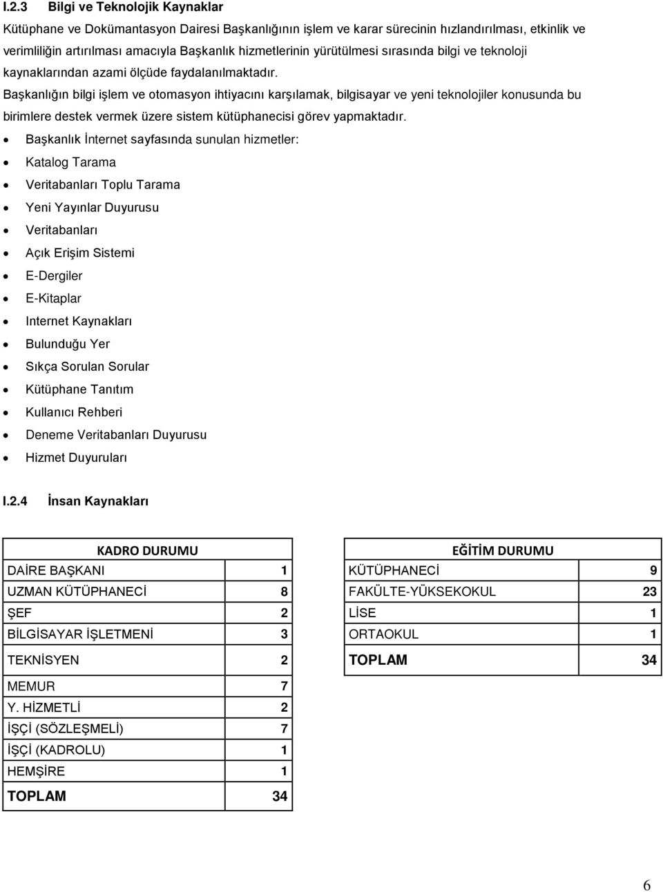 Başkanlığın bilgi işlem ve otomasyon ihtiyacını karşılamak, bilgisayar ve yeni teknolojiler konusunda bu birimlere destek vermek üzere sistem kütüphanecisi görev yapmaktadır.