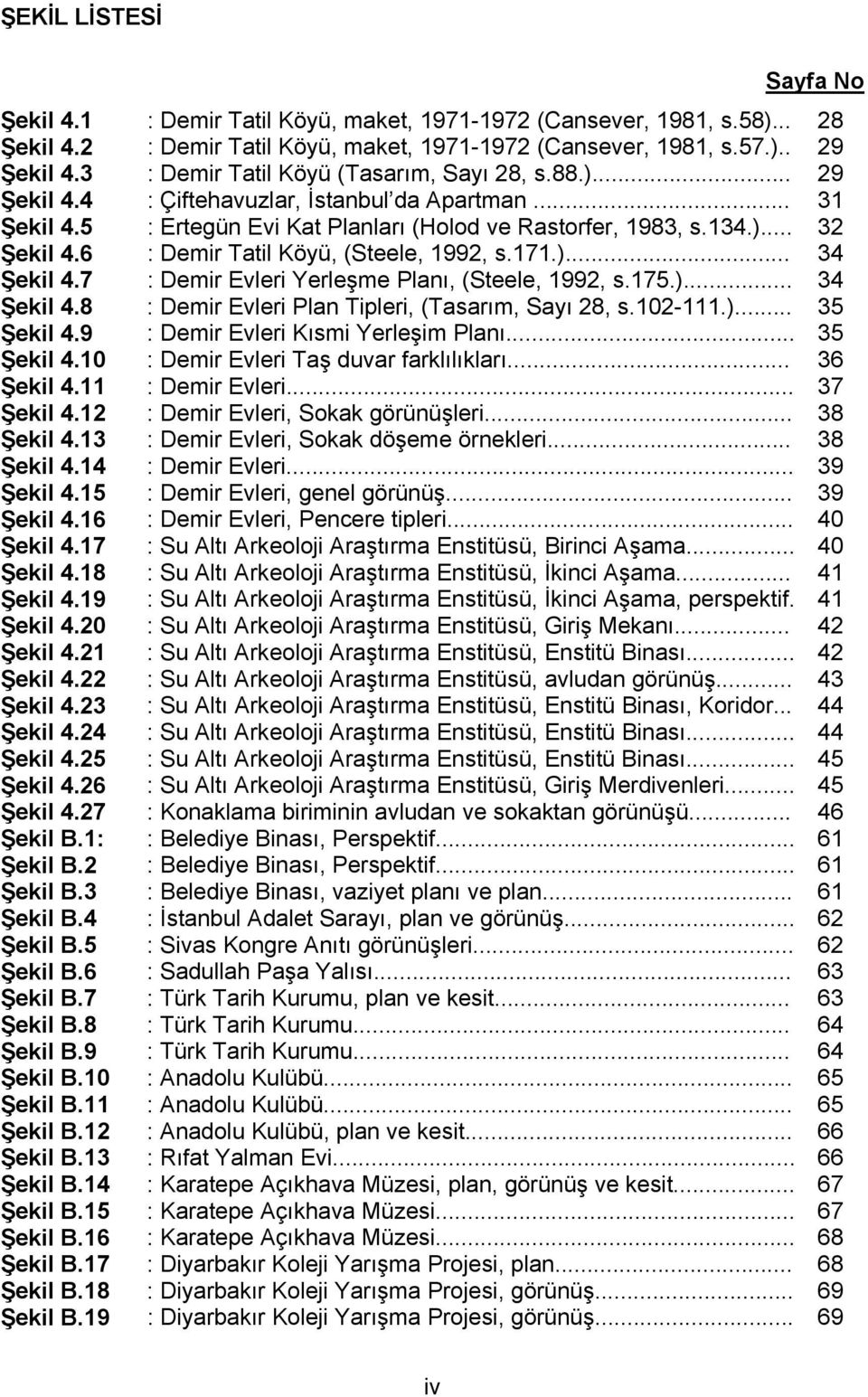 9 Şekil B.10 Şekil B.11 Şekil B.12 Şekil B.13 Şekil B.14 Şekil B.15 Şekil B.16 Şekil B.17 Şekil B.18 Şekil B.19 : Demir Tatil Köyü, maket, 1971-1972 (Cansever, 1981, s.58).