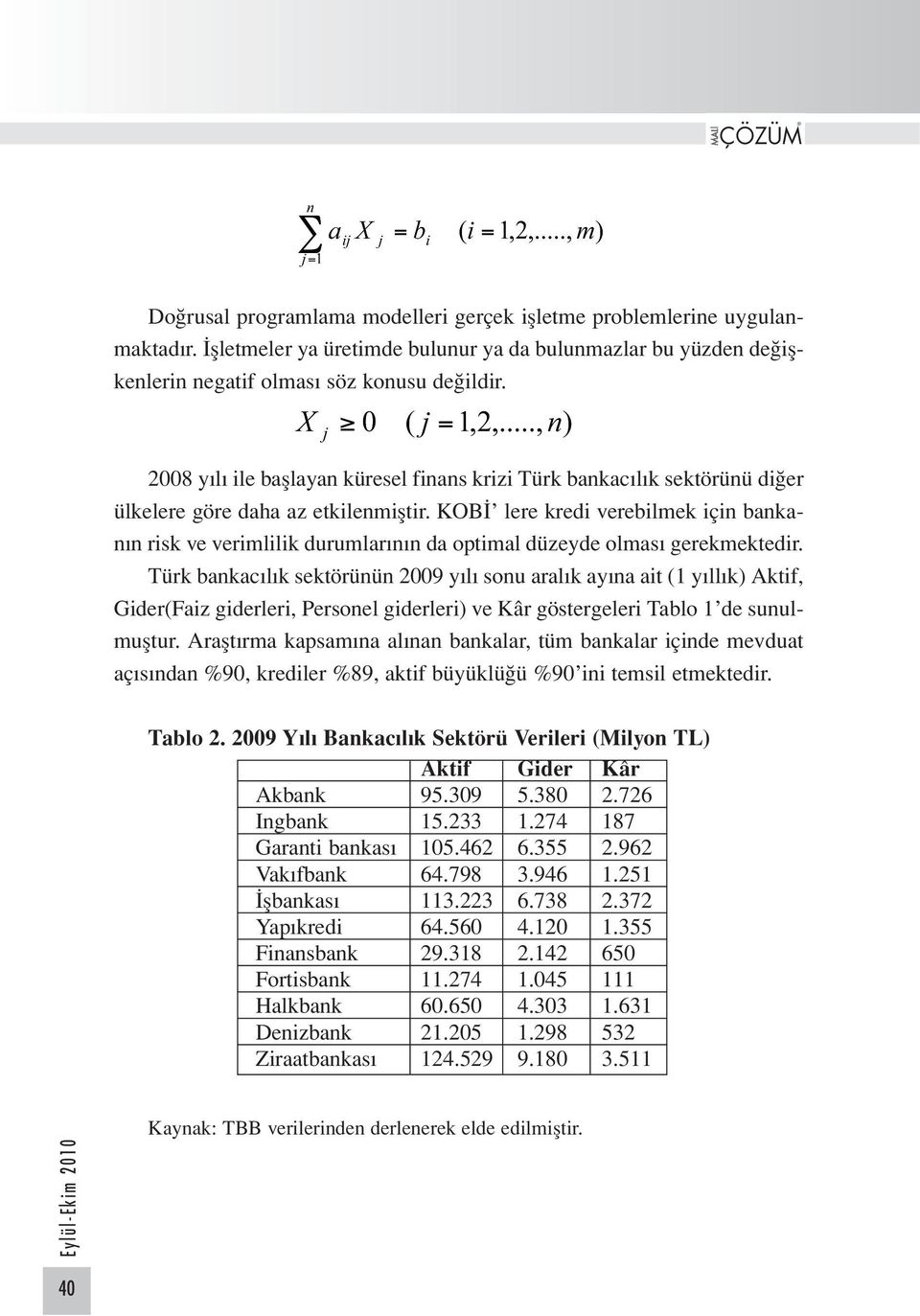 KOBİ lere kredi verebilmek için bankanın risk ve verimlilik durumlarının da optimal düzeyde olması gerekmektedir.