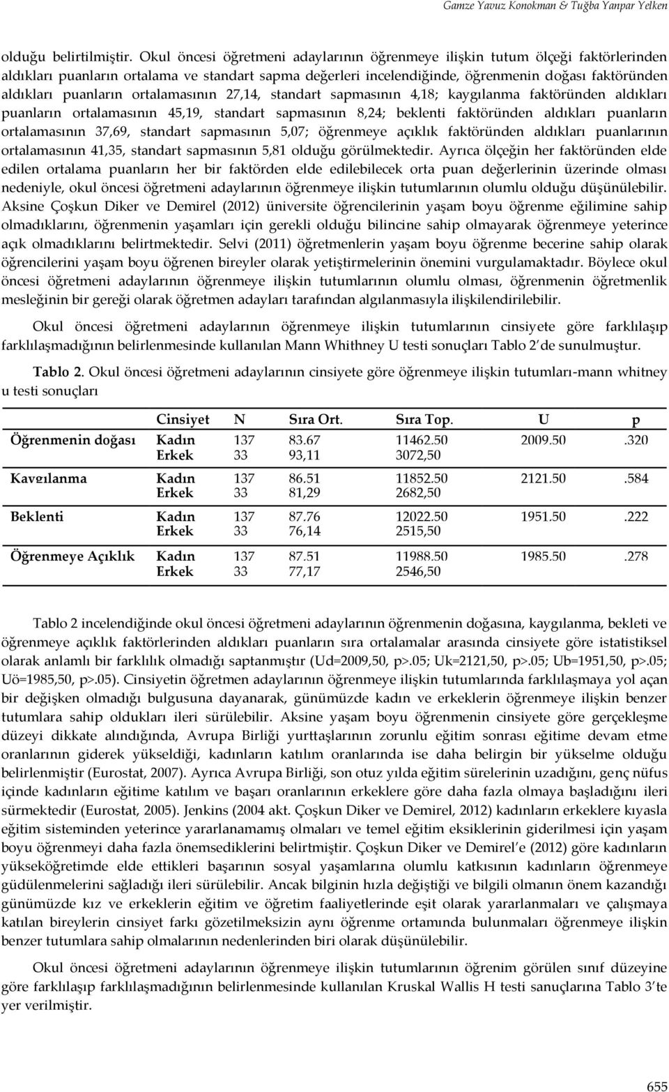 puanların ortalamasının 27,14, standart sapmasının 4,18; kaygılanma faktöründen aldıkları puanların ortalamasının 45,19, standart sapmasının 8,24; beklenti faktöründen aldıkları puanların