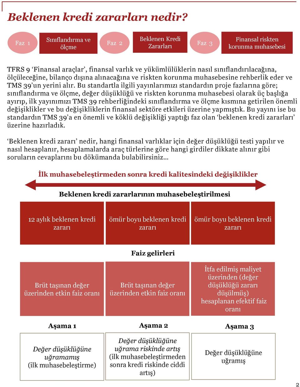 Bu standartla ilgili yayınlarımızı standardın proje fazlarına göre; sınıflandırma ve ölçme, değer düşüklüğü ve riskten korunma muhasebesi olarak üç başlığa ayırıp, ilk yayınımızı TMS 39