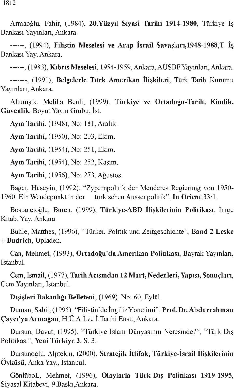 Ayın Tarihi, (1948), No: 181, Aralık. Ayın Tarihi, (1950), No: 203, Ekim. Ayın Tarihi, (1954), No: 251, Ekim. Ayın Tarihi, (1954), No: 252, Kasım. Ayın Tarihi, (1956), No: 273, Ağustos.