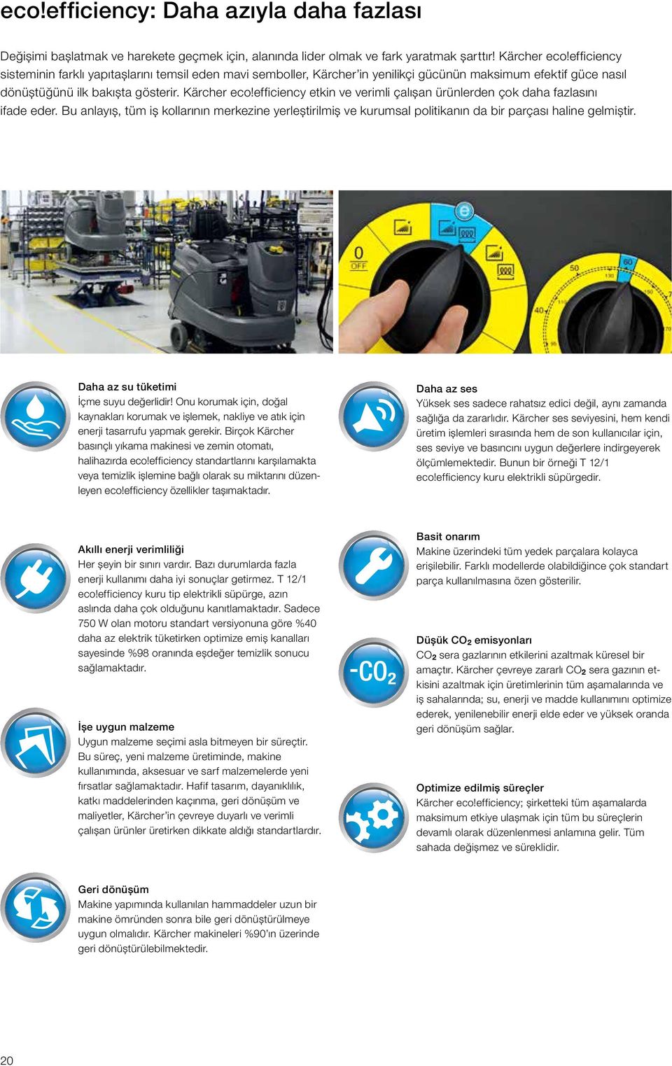 efficiency etkin ve verimli çalışan ürünlerden çok daha fazlasını ifade eder. Bu anlayış, tüm iş kollarının merkezine yerleştirilmiş ve kurumsal politikanın da bir parçası haline gelmiştir.