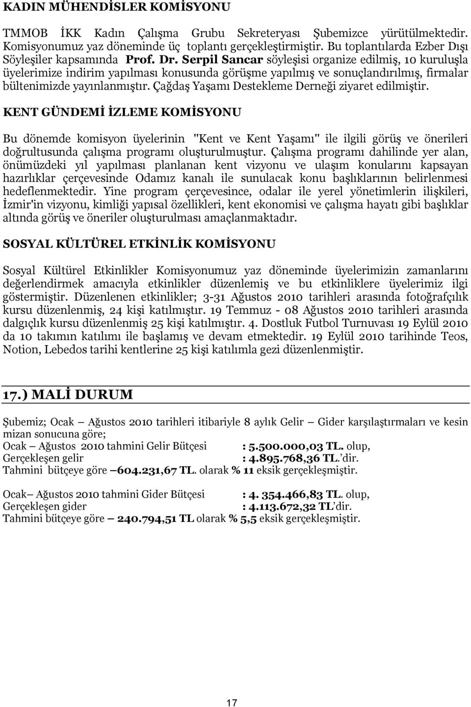 Serpil Sancar söyleşisi organize edilmiş, 10 kuruluşla üyelerimize indirim yapılması konusunda görüşme yapılmış ve sonuçlandırılmış, firmalar bültenimizde yayınlanmıştır.