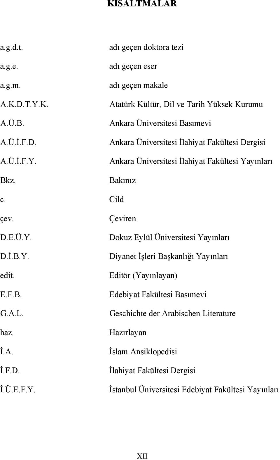 Dergisi Ankara Üniversitesi İlahiyat Fakültesi Ya