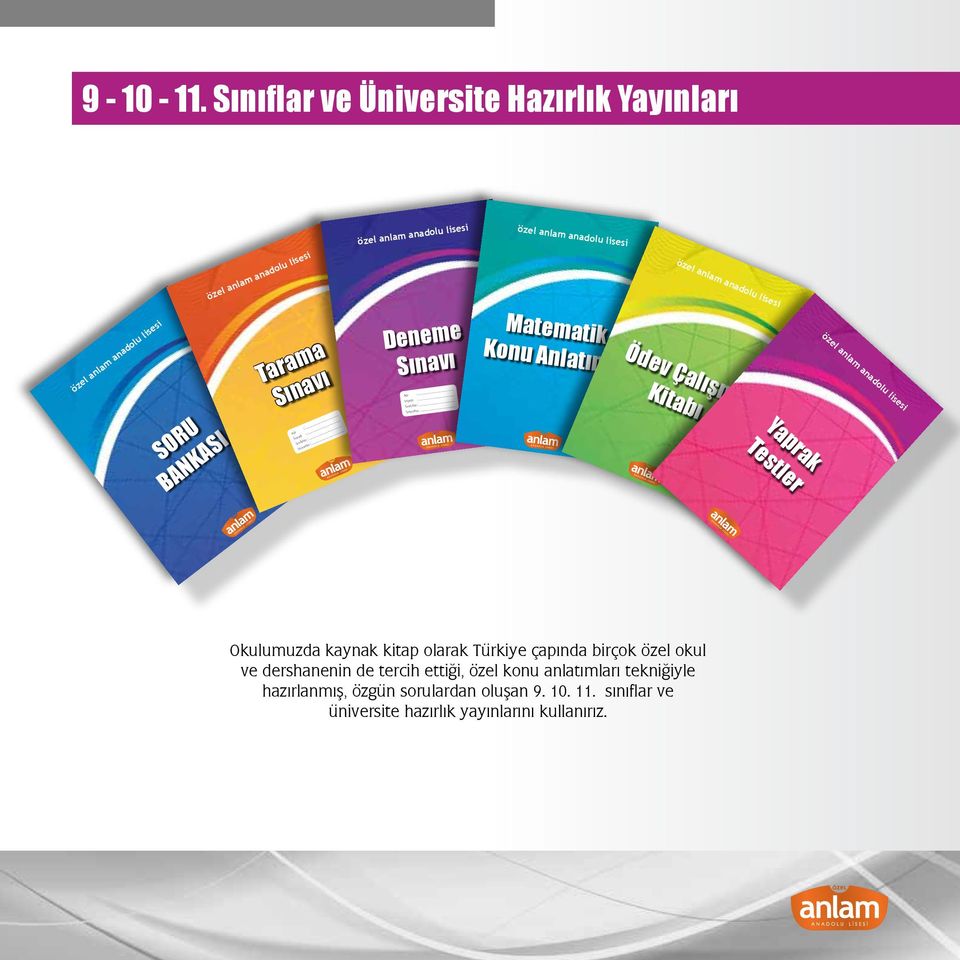 anlam anadolu lisesi SORU BANKASI Tarama Sınavı Adı : Soyadı : Sınıfı/No : Sınav/No : Deneme Sınavı Adı : Soyadı : Sınıfı/No : Sınav/No : Matematik Konu