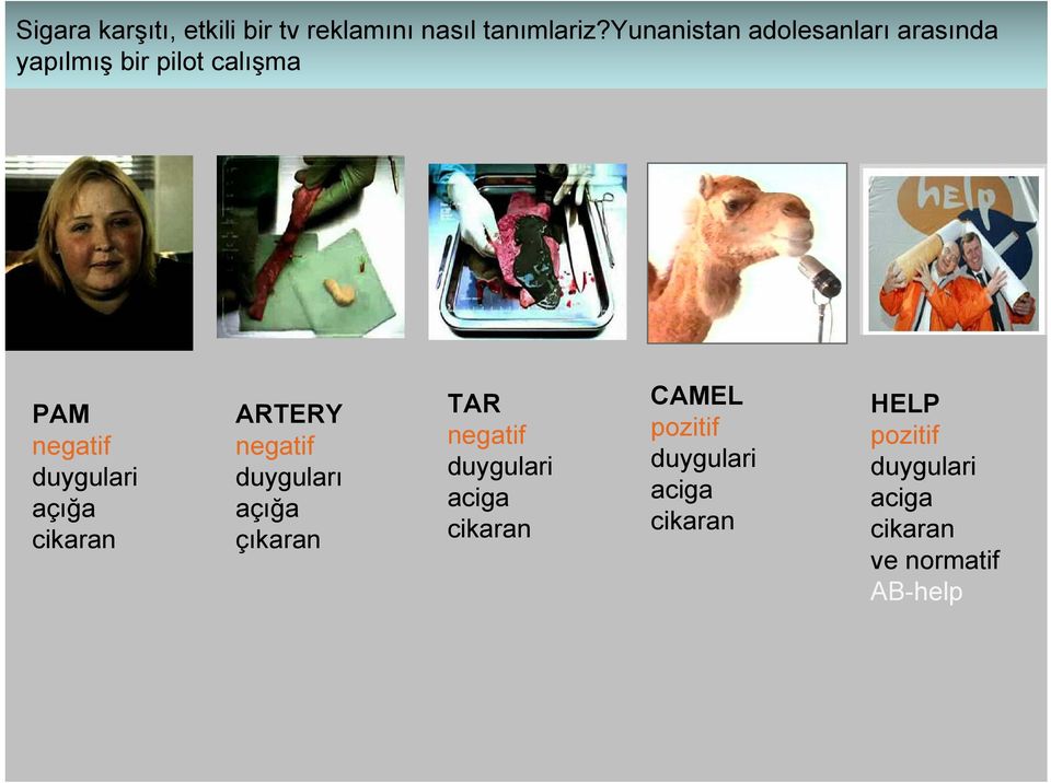 duygulari açığa cikaran ARTERY negatif duyguları açığa çıkaran TAR negatif