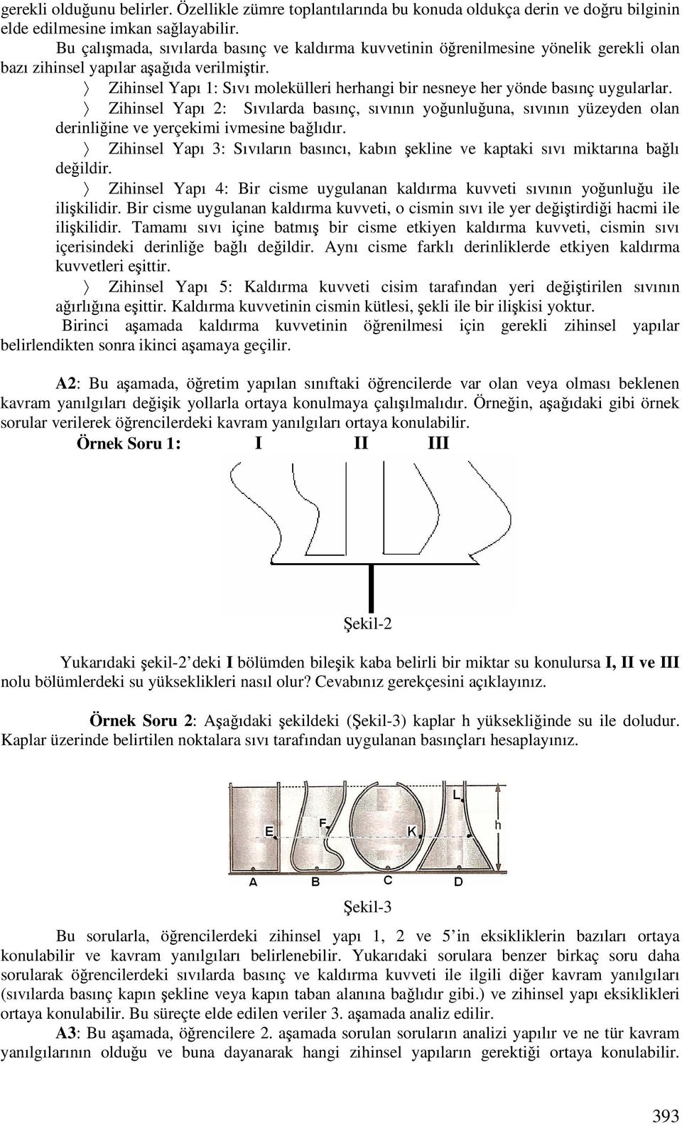 Zihinsel Yapı 1: Sıvı molekülleri herhangi bir nesneye her yönde basınç uygularlar.