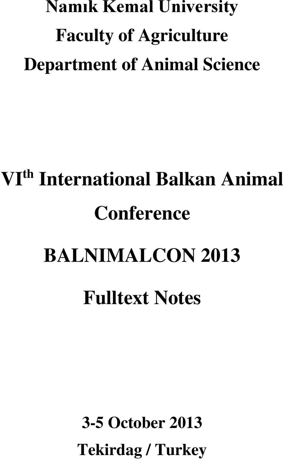 International Balkan Animal Conference
