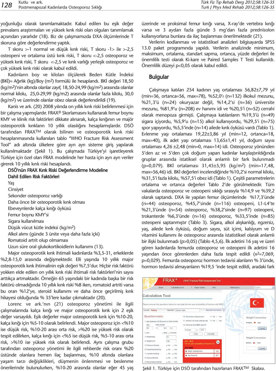 T skoru >-1 normal ve düşük kırık riski, T skoru -1> ile >-2,5 osteopeni ve ortalama üstü kırık riski, T skoru <-2,5 osteoporoz ve yüksek kırık riski, T skoru <-2,5 ve kırık varlığı yerleşik