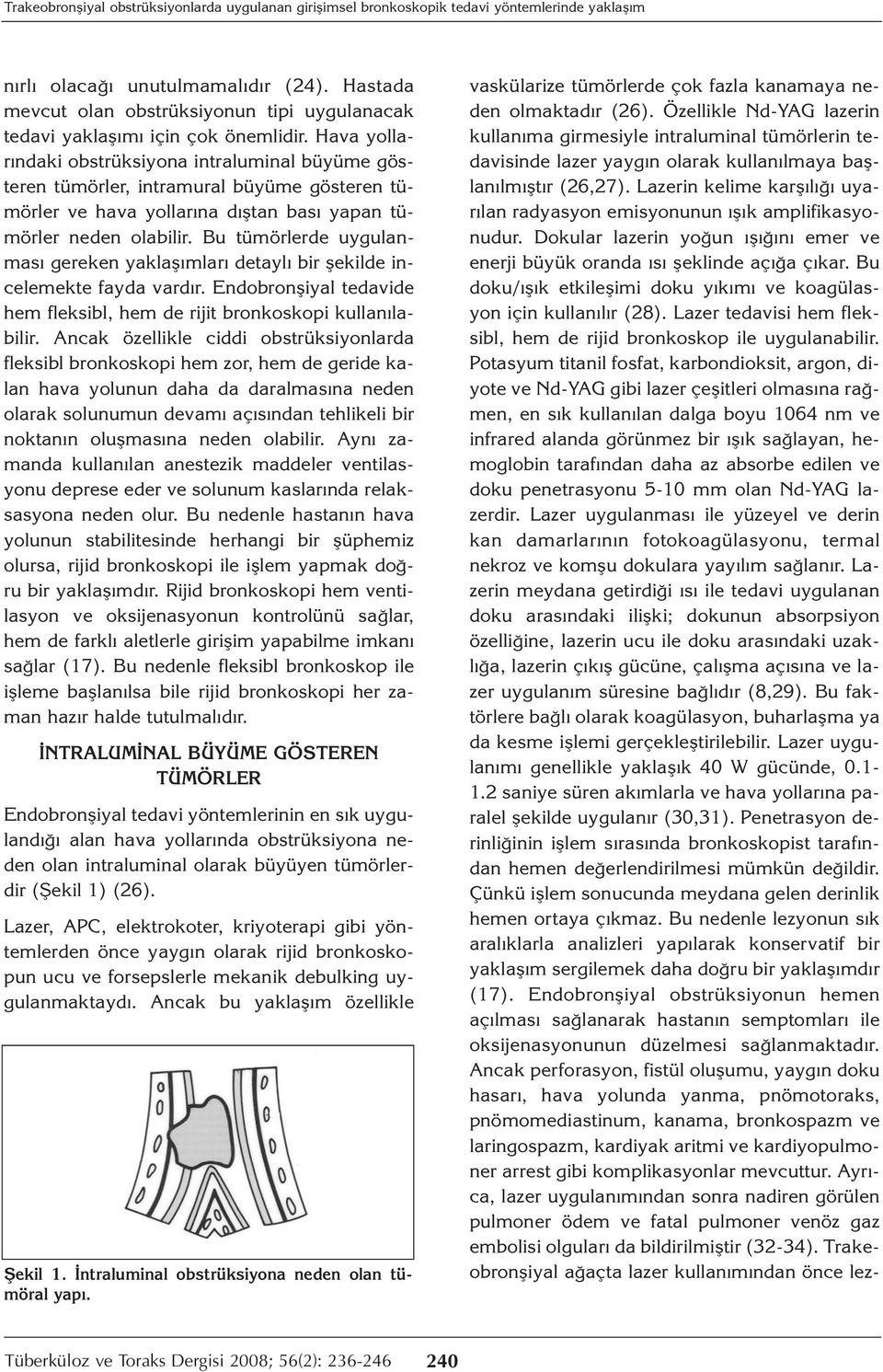 Hava yollarındaki obstrüksiyona intraluminal büyüme gösteren tümörler, intramural büyüme gösteren tümörler ve hava yollarına dıştan bası yapan tümörler neden olabilir.