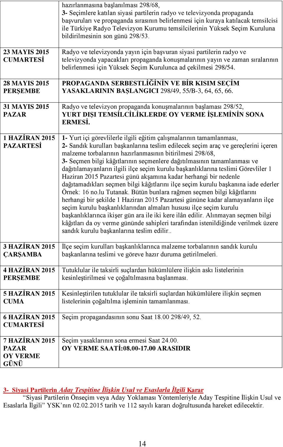 23 MAYIS 2015 CUMARTESİ 28 MAYIS 2015 PERŞEMBE 31 MAYIS 2015 PAZAR 1 HAZİRAN 2015 PAZARTESİ 3 HAZİRAN 2015 ÇARŞAMBA 4 HAZİRAN 2015 PERŞEMBE 5 HAZİRAN 2015 CUMA 6 HAZİRAN 2015 CUMARTESİ 7 HAZİRAN 2015