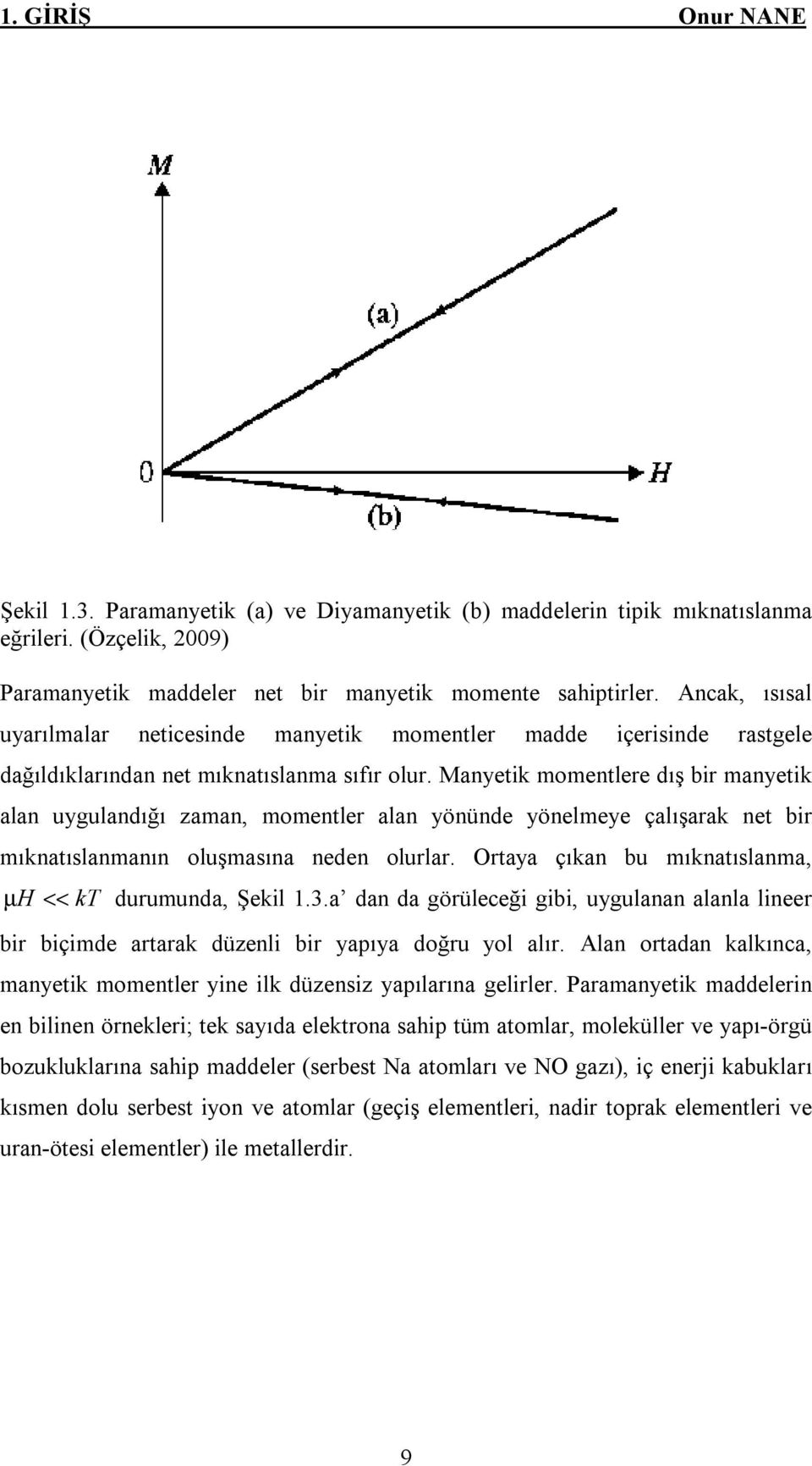 Manyetik momentlere dış bir manyetik alan uygulandığı zaman, momentler alan yönünde yönelmeye çalışarak net bir mıknatıslanmanın oluşmasına neden olurlar.