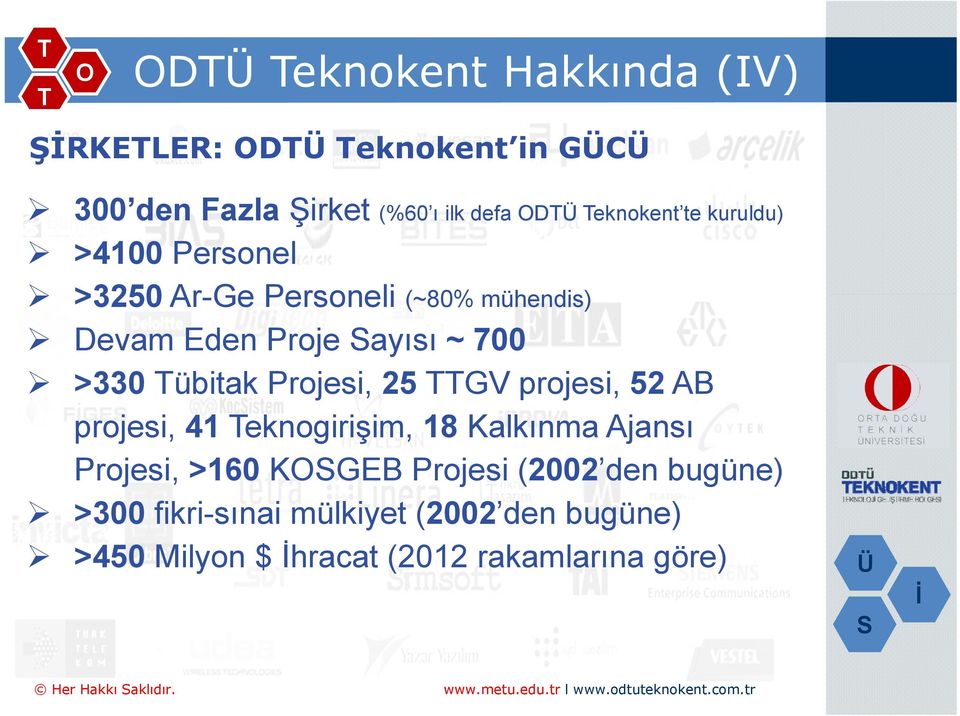 Projesi, 25 GV projesi, 52 AB projesi, 41 eknogirişim, 18 Kalkınma Ajansı Projesi, >160 KGEB Projesi (2002