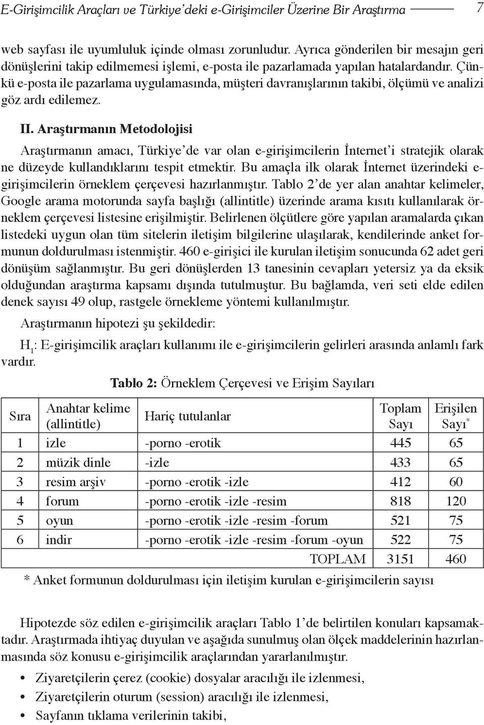 Çünkü e-posta ile pazarlama uygulamasında, müşteri davranışlarının takibi, ölçümü ve analizi göz ardı edilemez. II.