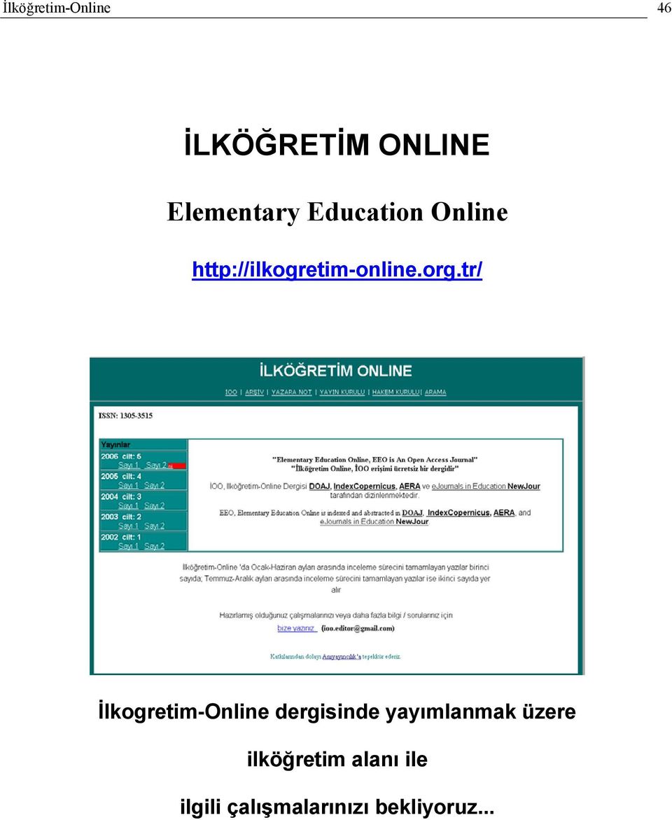 tr/ İlkogretim-Online dergisinde yayımlanmak üzere