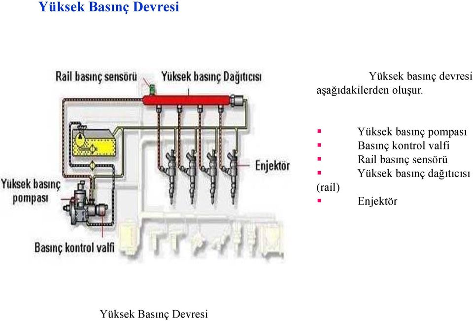 (rail) Yüksek basınç pompası Basınç kontrol