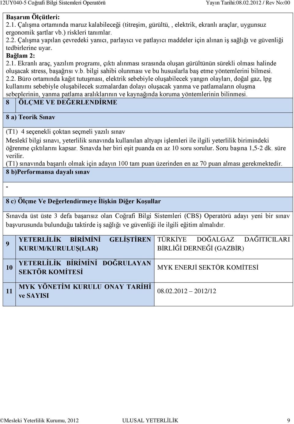 şağrısı v.b. bilgi sahibi olunması ve bu hususlarla baş etme yöntemlerini bilmesi. 2.