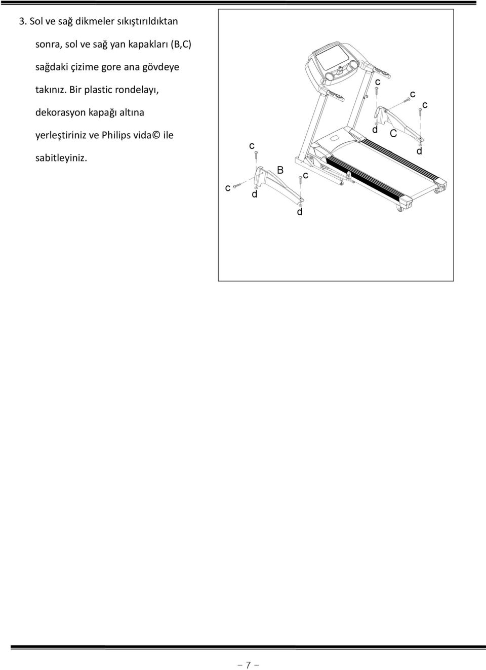 Bir plastic rondelayı, dekorasyon kapağı altına c c c