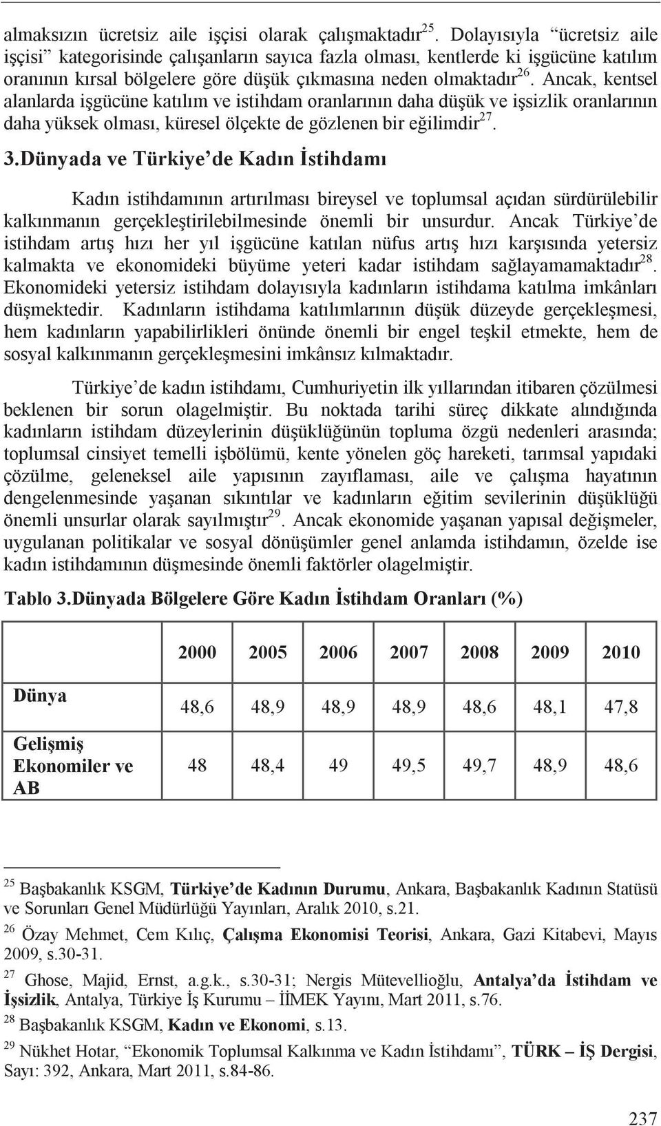 Ancak, kentsel alanlarda i gücüne kat l m ve istihdam oranlar n n daha dü ük ve i sizlik oranlar n n daha yüksek olmas, küresel ölçekte de gözlenen bir e ilimdir 27. 3.