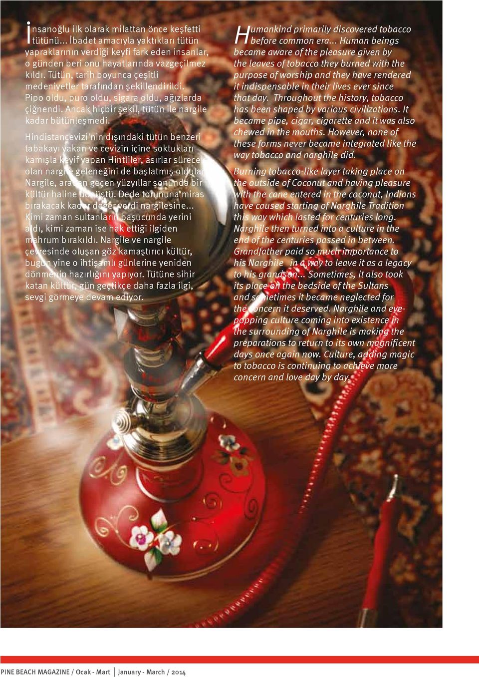Hindistancevizi'nin dışındaki tütün benzeri tabakayı yakan ve cevizin içine soktukları kamışla keyif yapan Hintliler, asırlar sürecek olan nargile geleneğini de başlatmış oldular.