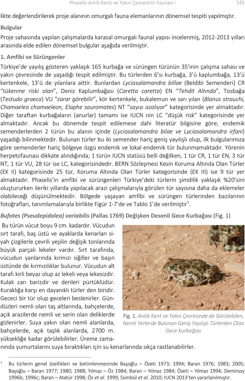 Amfibi ve Sürüngenler Türkiye de yayılış gösteren yaklaşık 165 kurbağa ve sürüngen türünün 35 inin çalışma sahası ve yakın çevresinde de yaşadığı tespit edilmiştir.