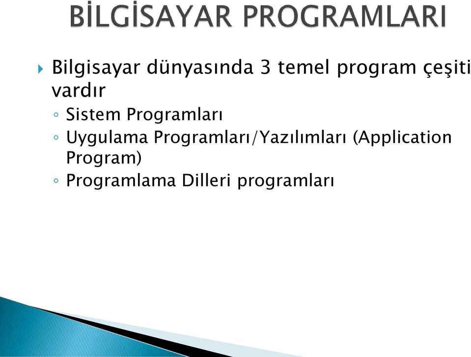 Uygulama Programları/Yazılımları