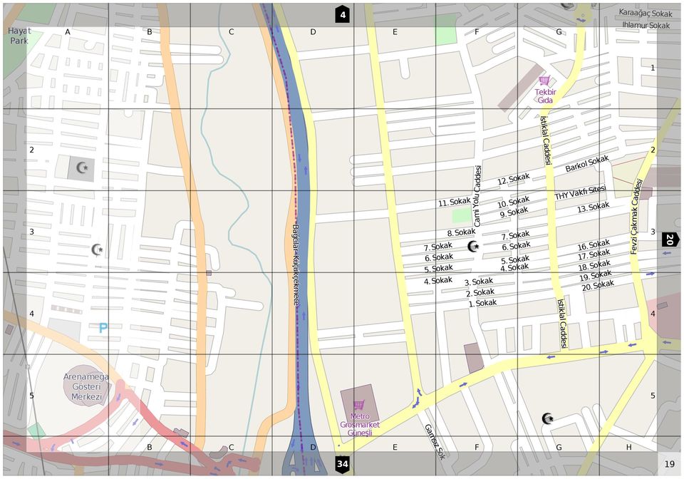 Sokak 6. Sokak 5. Sokak 4. Sokak arkol Sokak TY VakfıSitesi 3. Sokak 3 3 6. Sokak 7. Sokak 8. Sokak 9. Sokak 20.