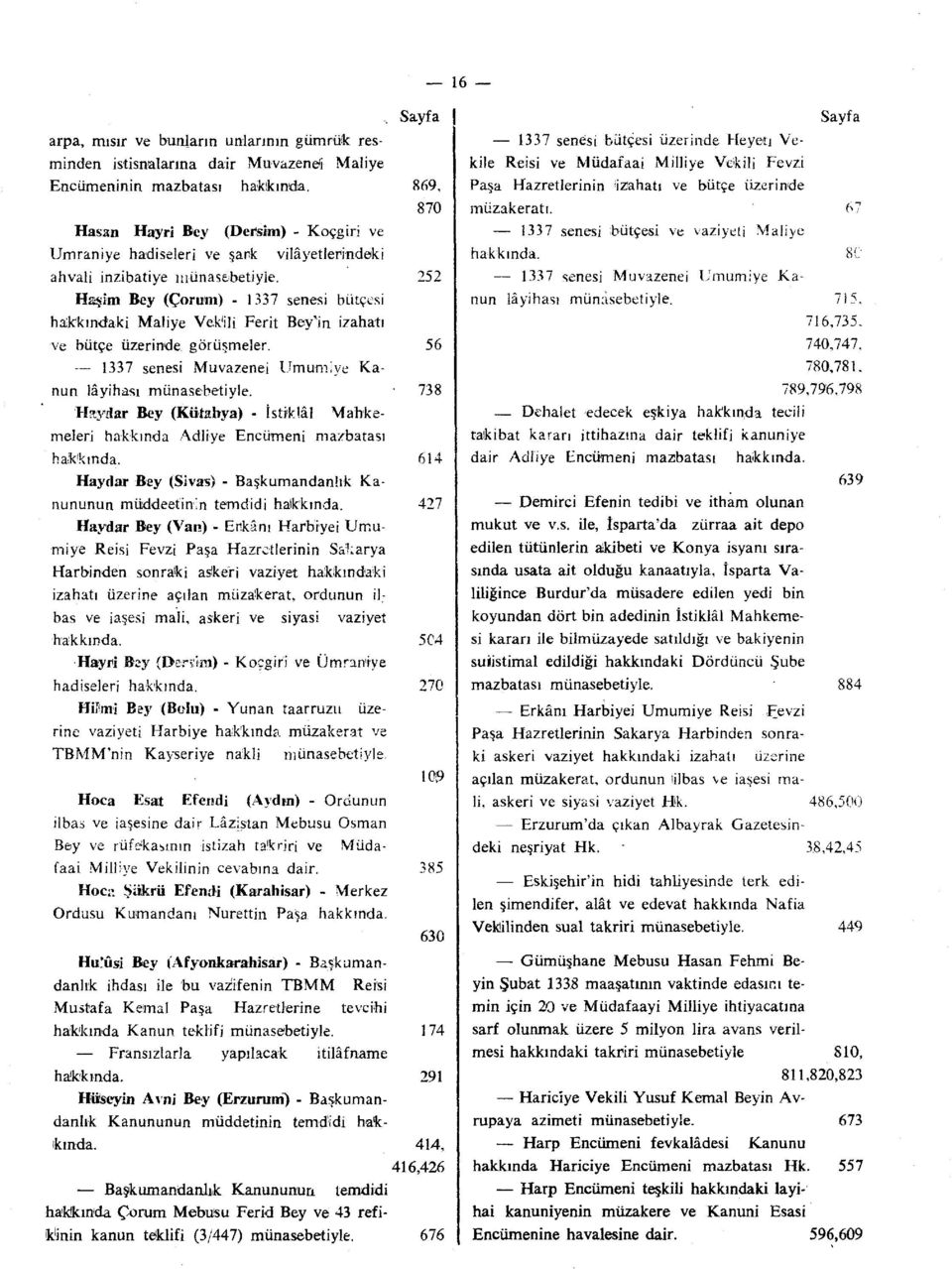 H&şim Bey (Çorum) - 1337 senesi bütçesi hakkındaki Maliye Vekili Ferit Bey'in izahatı ve bütçe üzerinde görüşmeler. 1337 senesi Muvazenei Umumiye Kanun lâyihası münasebetiyle.