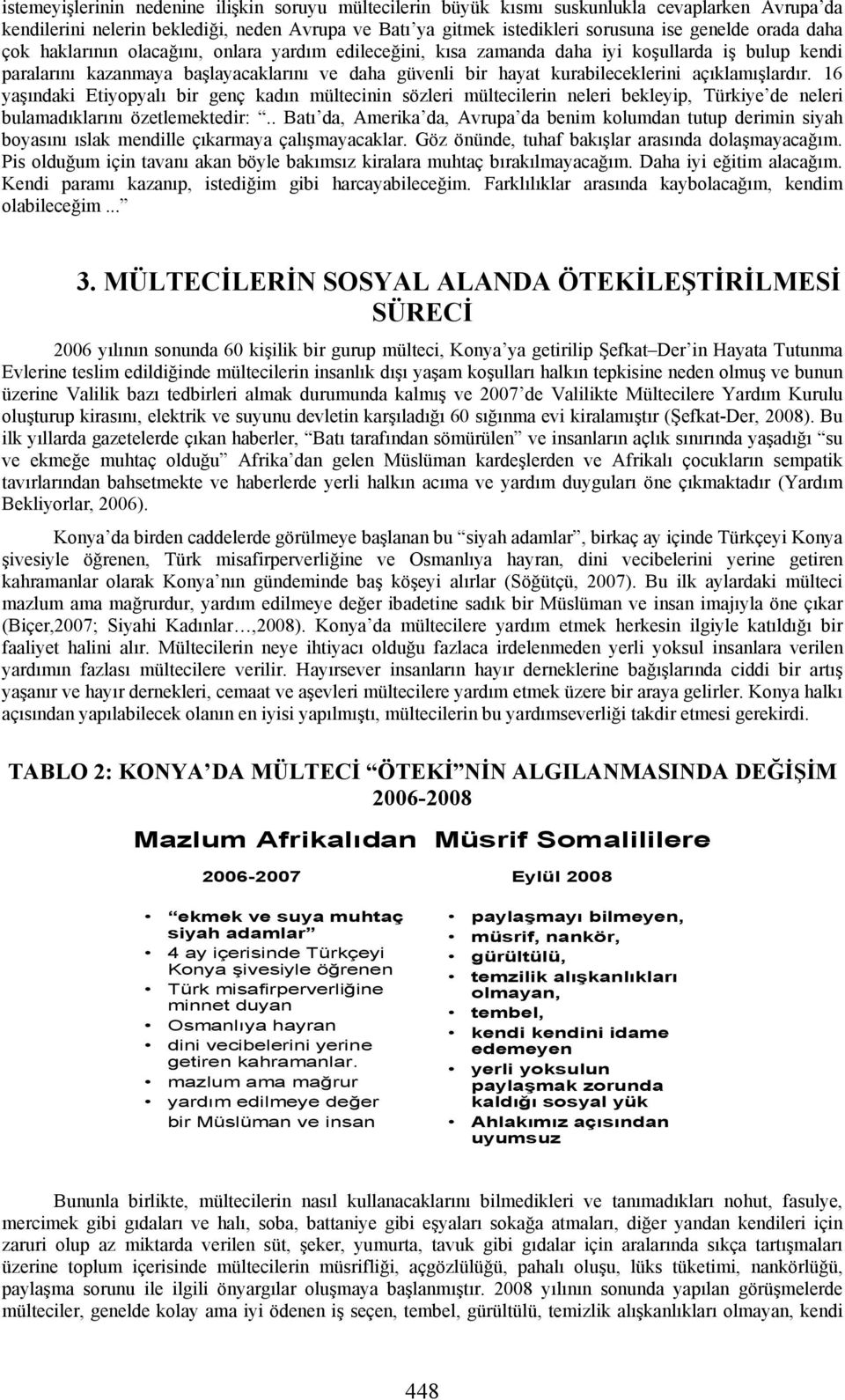 açıklamışlardır. 16 yaşındaki Etiyopyalı bir genç kadın mültecinin sözleri mültecilerin neleri bekleyip, Türkiye de neleri bulamadıklarını özetlemektedir:.