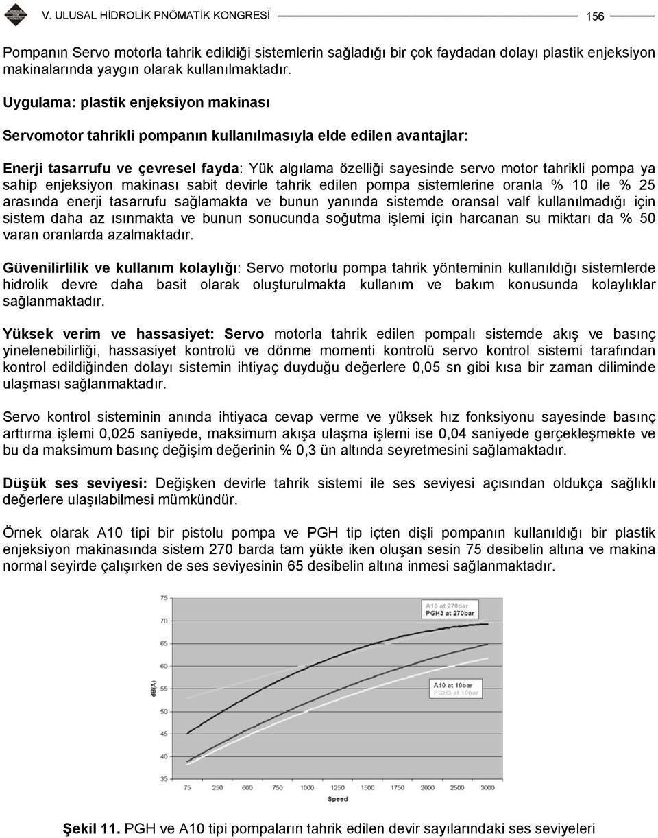 pompa ya sahip enjeksiyon makinası sabit devirle tahrik edilen pompa sistemlerine oranla % 10 ile % 25 arasında enerji tasarrufu sağlamakta ve bunun yanında sistemde oransal valf kullanılmadığı için