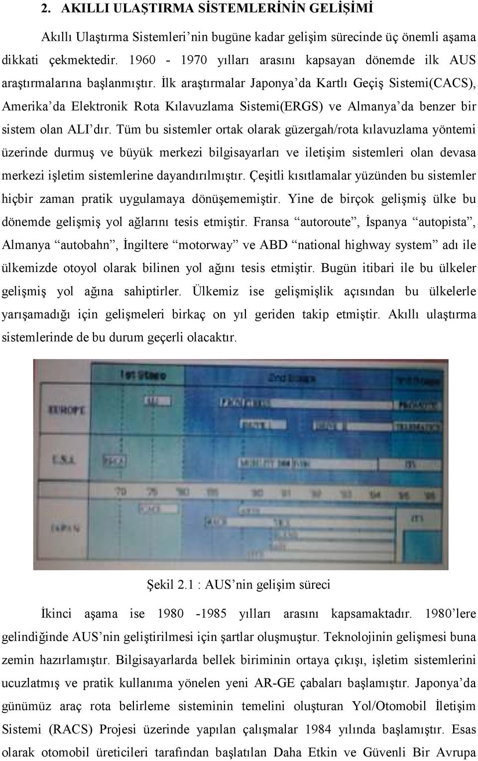 Đlk araştırmalar Japonya da Kartlı Geçiş Sistemi(CACS), Amerika da Elektronik Rota Kılavuzlama Sistemi(ERGS) ve Almanya da benzer bir sistem olan ALI dır.