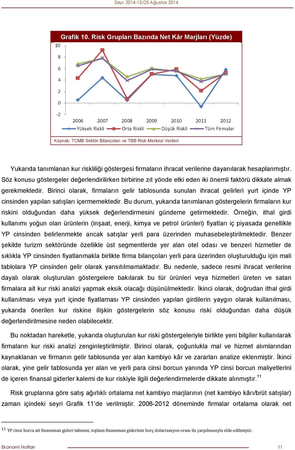 Birinci olarak, firmaların gelir tablosunda sunulan ihracat gelirleri yurt içinde YP cinsinden yapılan satışları içermemektedir.