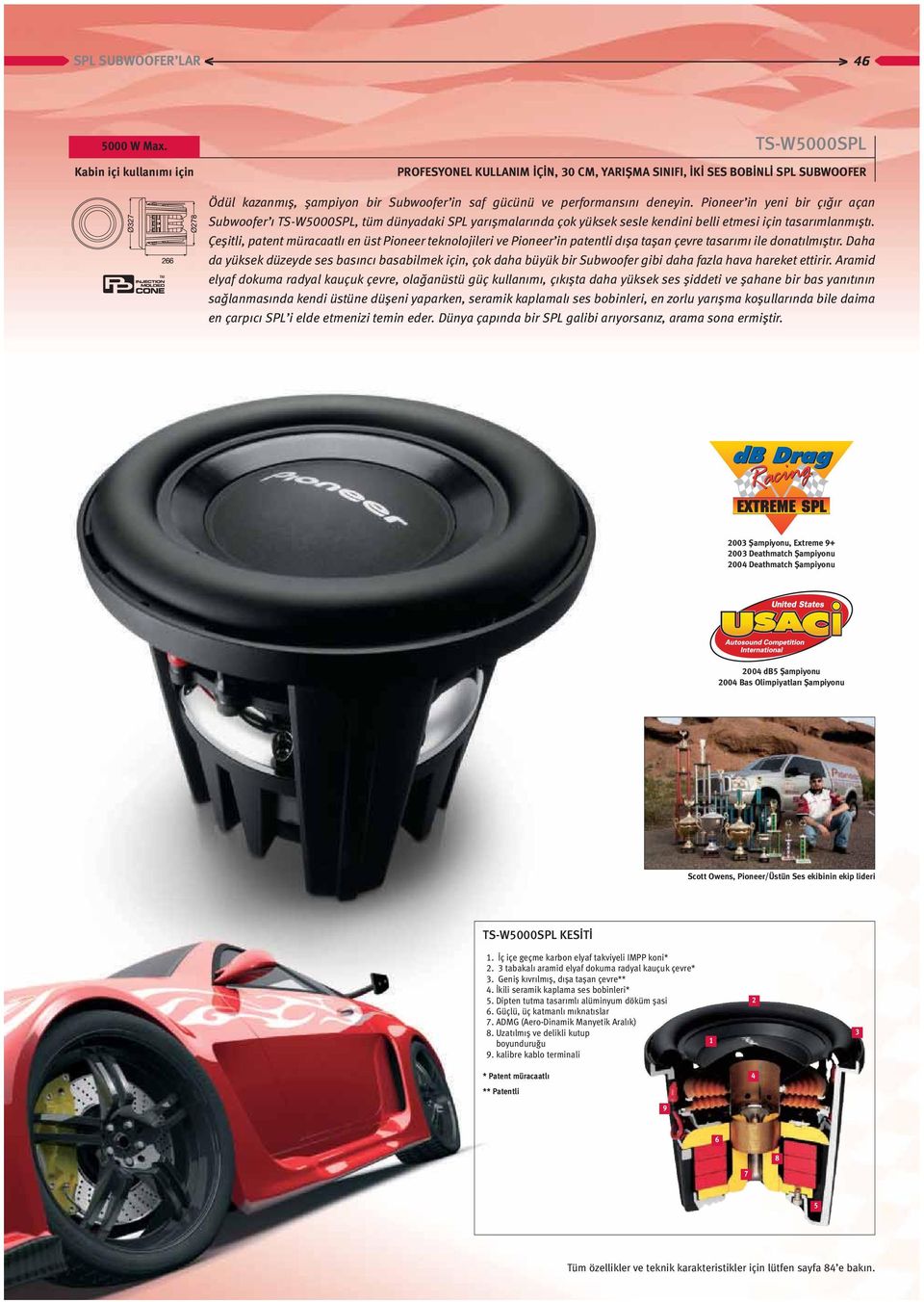 Poneer n yen br çığır açan Subwoofer ı TS-W5000SPL, tüm dünyadak SPL yarışmalarında çok yüksek sesle kendn bell etmes çn tasarımlanmıştı.