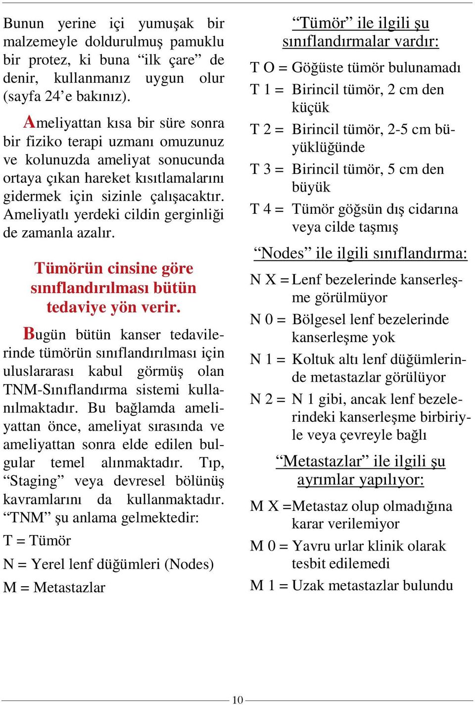 Ameliyatlı yerdeki cildin gerginli i de zamanla azalır. Tümörün cinsine göre sınıflandırılması bütün tedaviye yön verir.