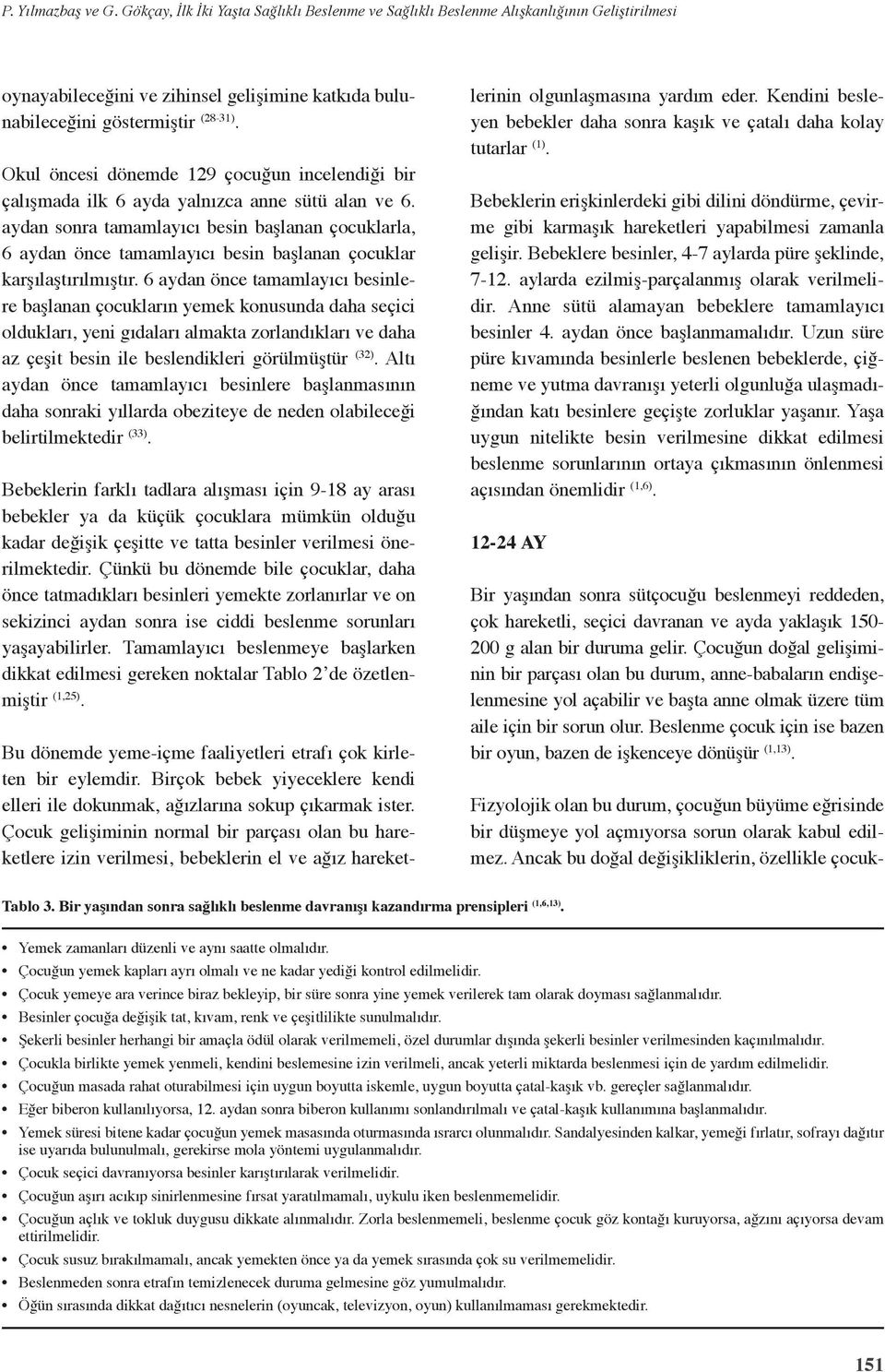 aydan sonra tamamlayıcı besin başlanan çocuklarla, 6 aydan önce tamamlayıcı besin başlanan çocuklar karşılaştırılmıştır.