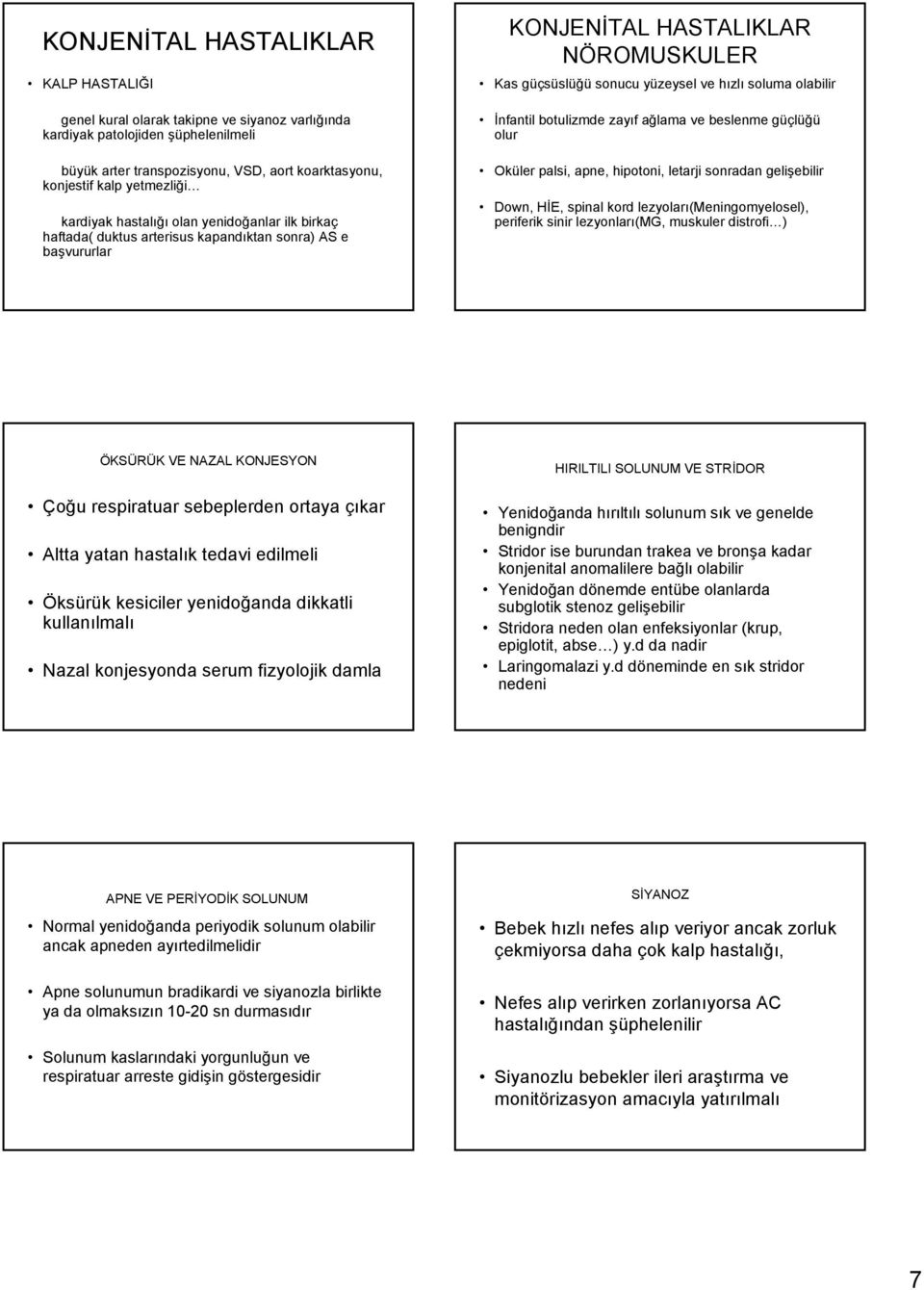 soluma olabilir İnfantil botulizmde zayıf ağlama ve beslenme güçlüğü olur Oküler palsi, apne, hipotoni, letarji sonradan gelişebilir Down, HİE, spinal kord lezyoları(meningomyelosel), periferik sinir