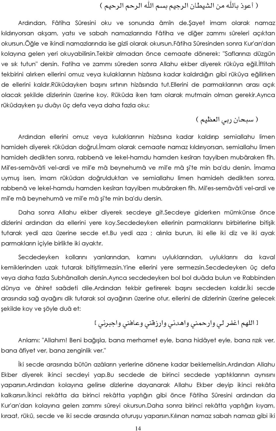 Fatiha ve zammı sûreden sonra Allahu ekber diyerek rükûya eğil.iftitah tekbirini alırken ellerini omuz veya kulaklarının hizâsına kadar kaldırdığın gibi rükûya eğilirken de ellerini kaldır.