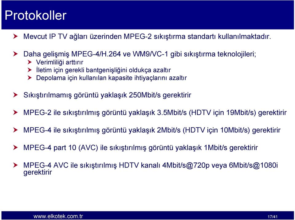 azaltır Sıkıştırılmamış görüntü yaklaşık 250Mbit/s gerektirir MPEG-2 ile sıkıştırılmış görüntü yaklaşık 3.